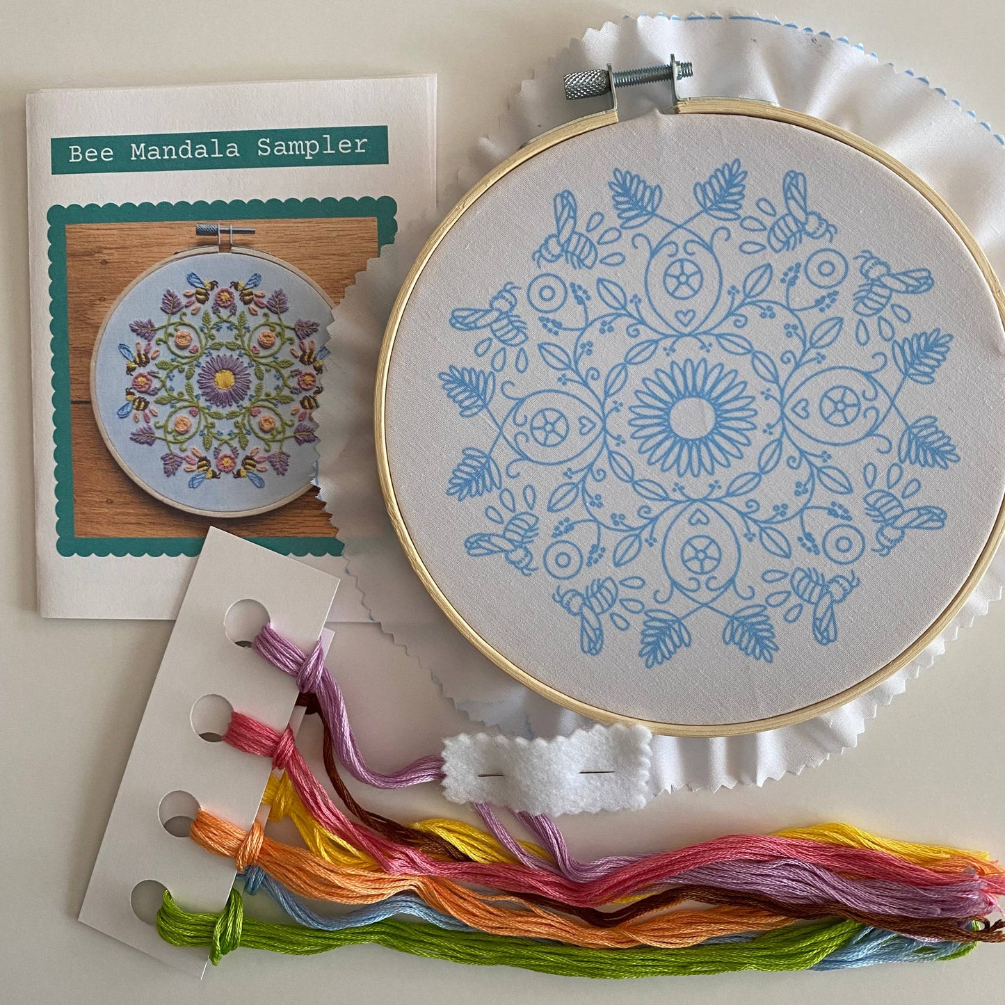 Bee Mandala Sampler Craft DIY Embroidery Kit