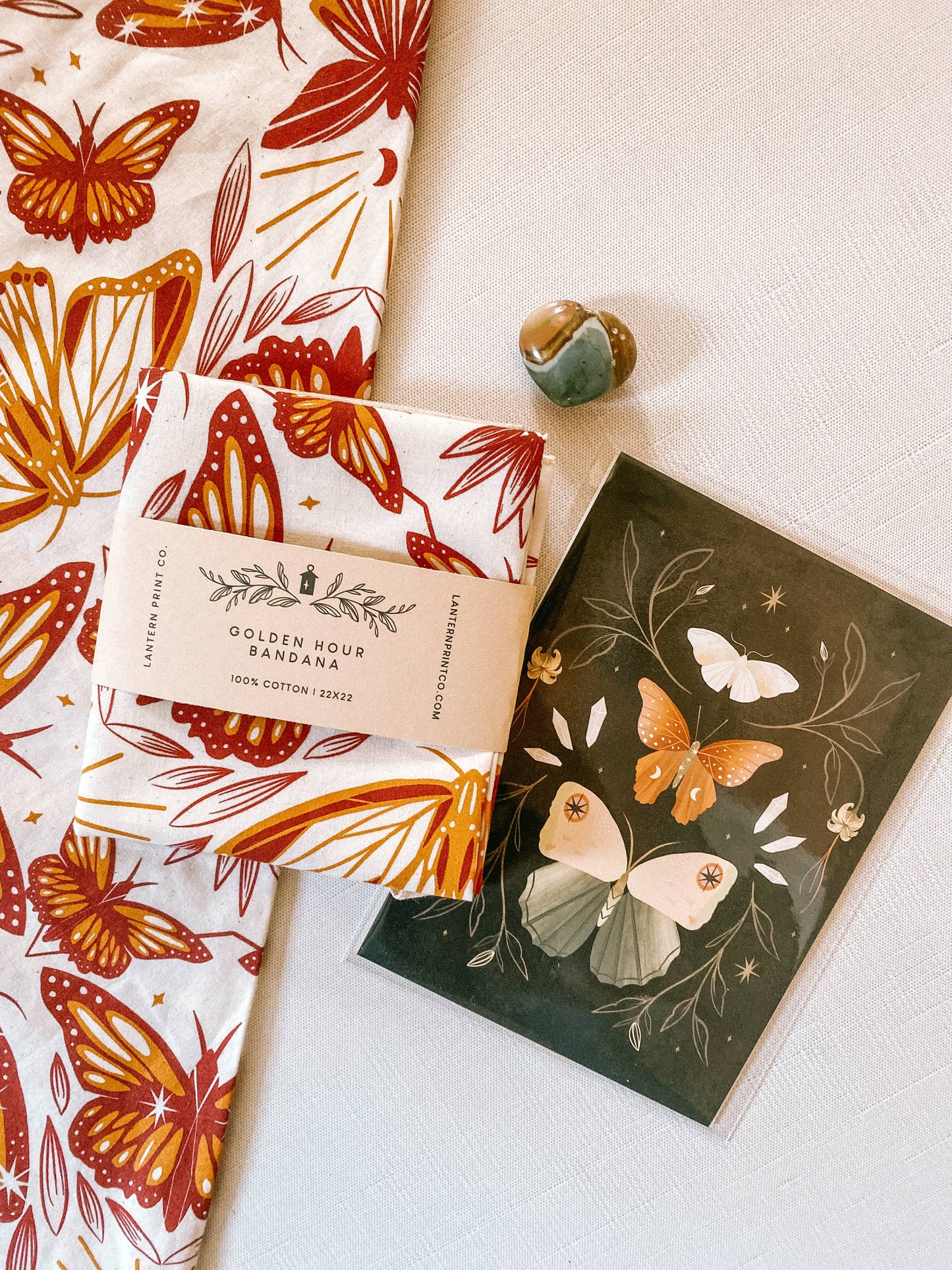 Bandana: Golden Hour Butterfly; Blue, Red
