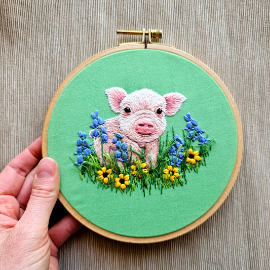 Posing Piglet Embroidery Kit