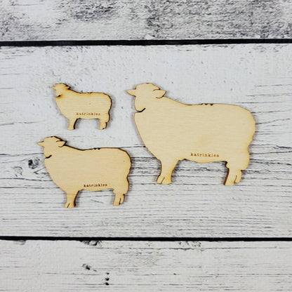 Sheep Bobbins - Wood