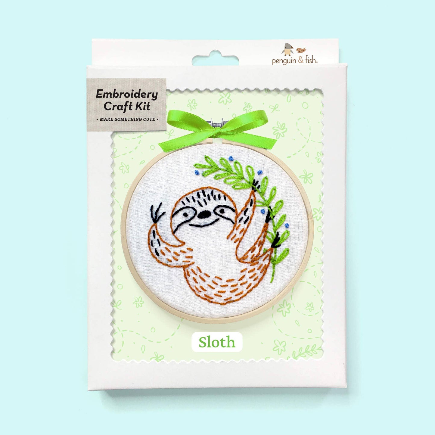 Sloth 4" embroidery kit