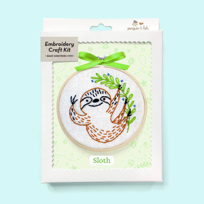 Sloth 4" embroidery kit