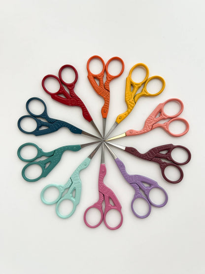 Bird scissors, small sewing scissors, stork scissors