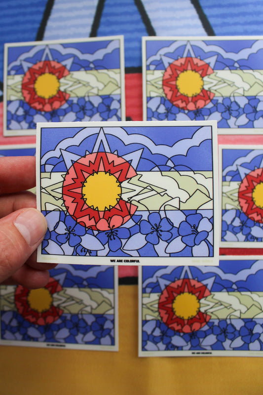 Colorado Flower Flag Sticker
