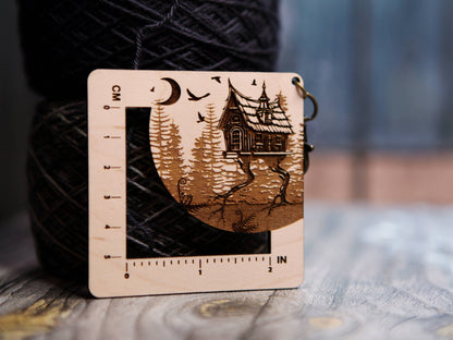 Baba Yaga Forest House Swatch Ruler, Maple & Bronze Clasp
