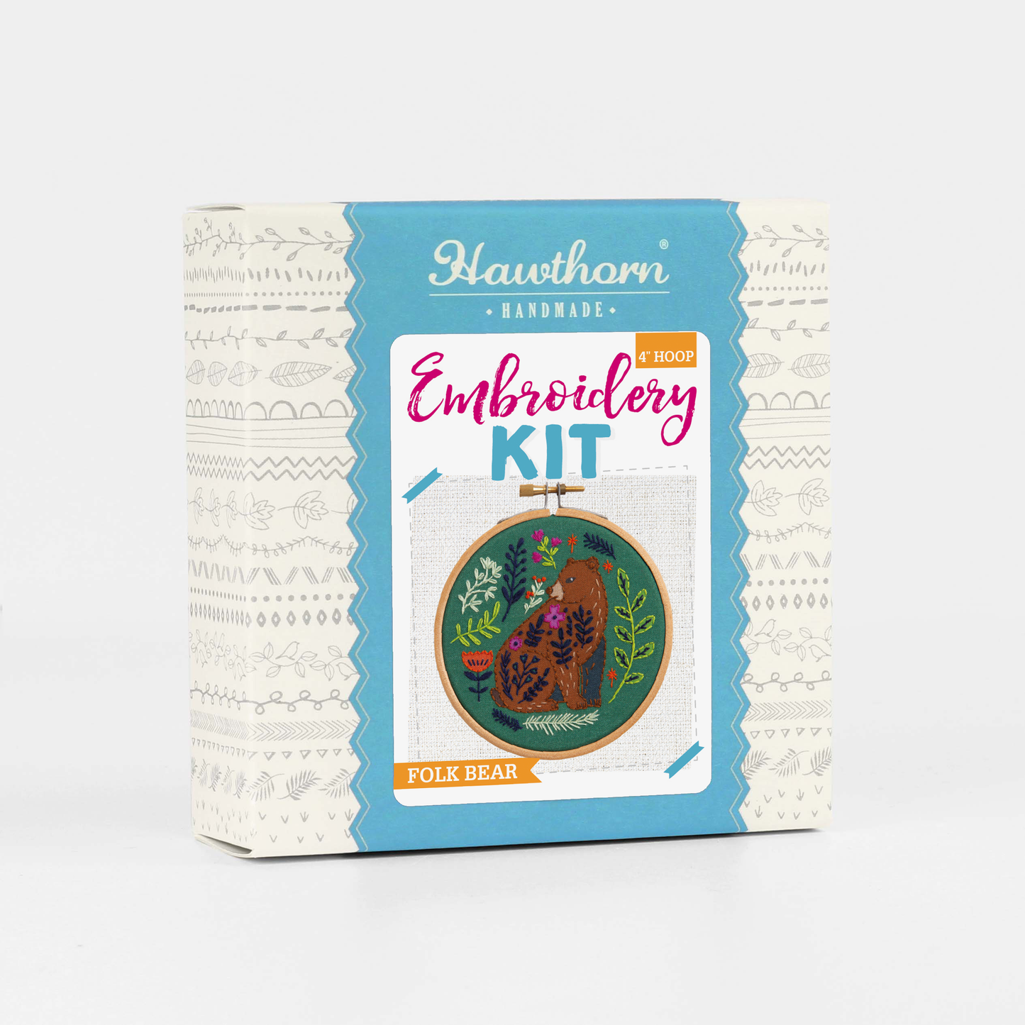 Folk Bear Mini Embroidery Kit | Beginner Craft Set