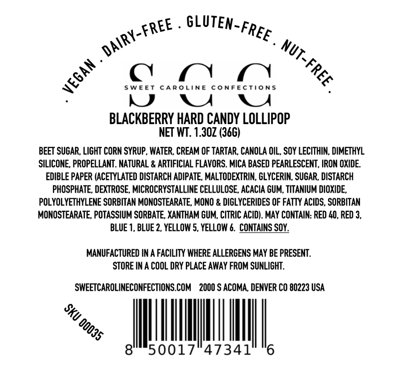 Outer Space Lollipops, Blackberry Flavor, 10/Case -VEGAN