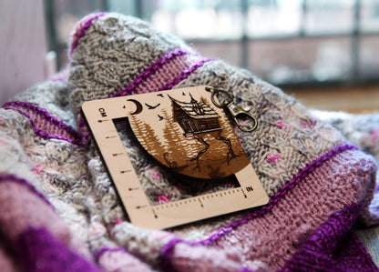 Baba Yaga Forest House Swatch Ruler, Maple & Bronze Clasp