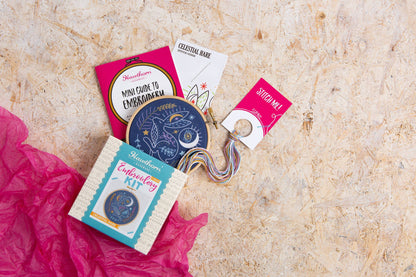 Celestial Hare Mini Embroidery Kit | Complete Craft Kit for Beginners