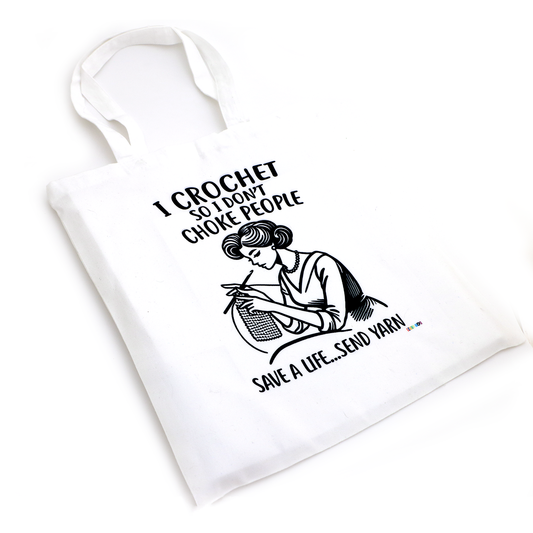 I Crochet so I Don't Choke People Tote Bag