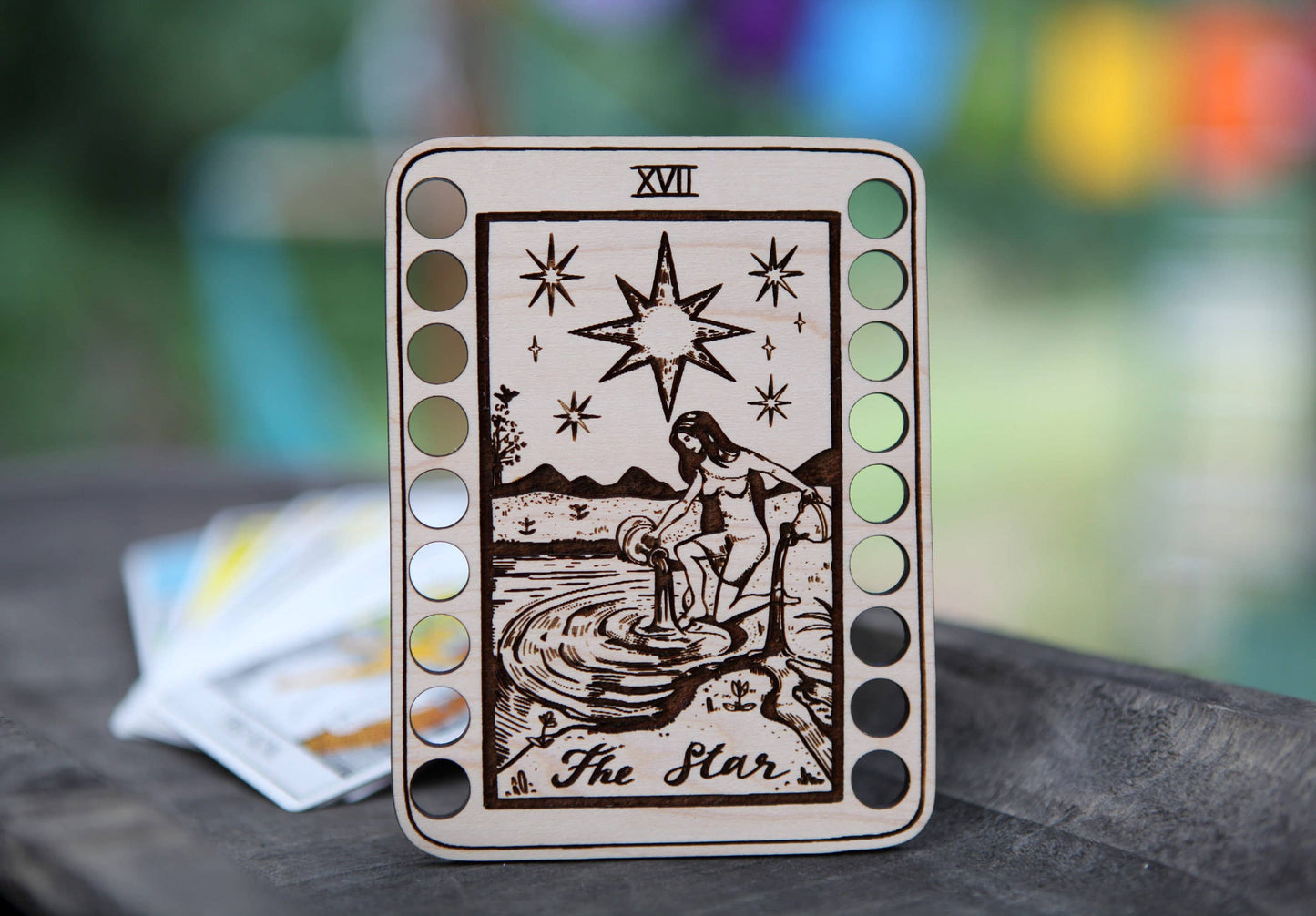 Maple Wood Tarot Card Embroidery Floss Holders
