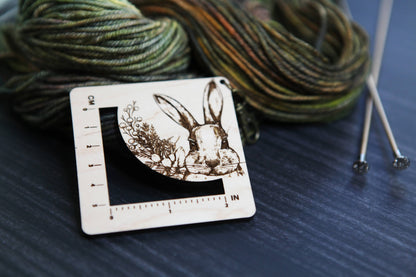Forest Rabbit Fiber Arts Swatch Ruler, Maple & Bronze Clasp