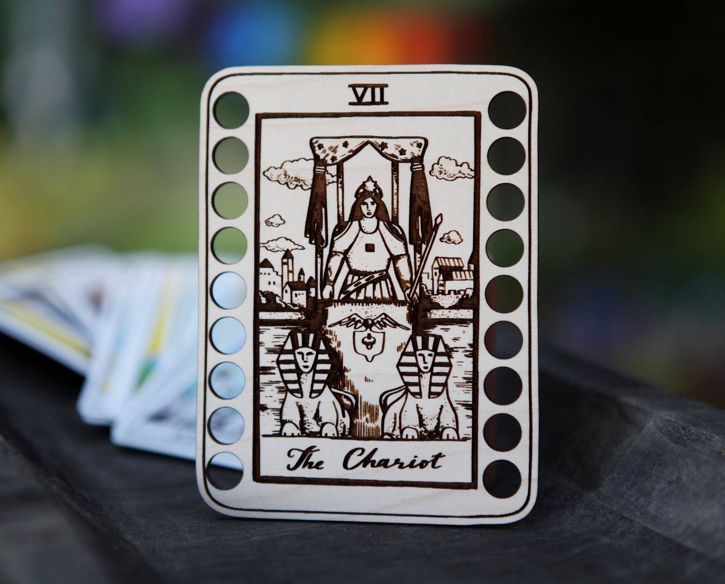 Death Tarot Card Embroidery Floss Holder