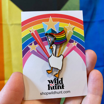 Gay as a Goose Enamel Pin
