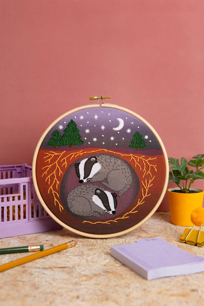 Badger's Rest Embroidery Kit | Beginner Craft Kit for Adults