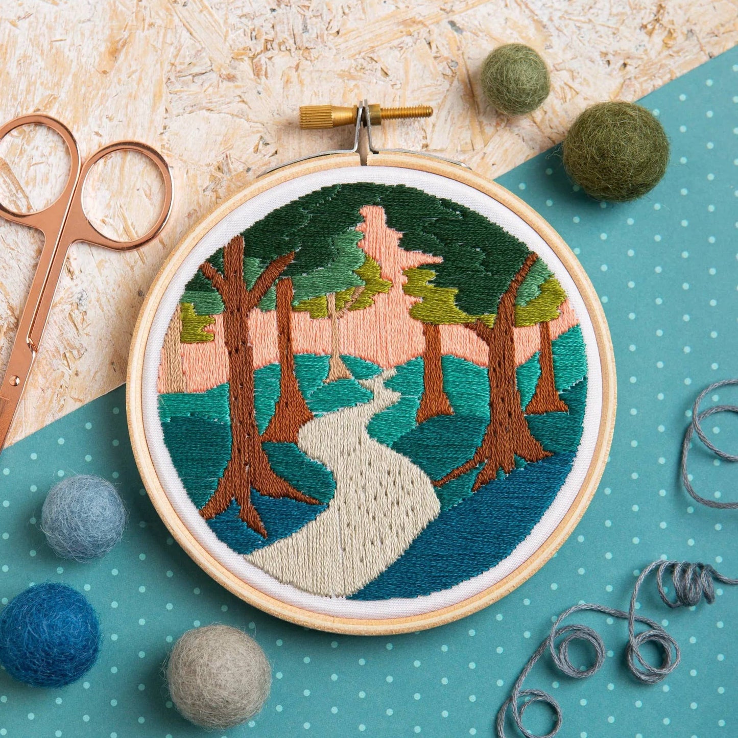 Forest Walk Mini Embroidery Kit | Beginner Craft Kit