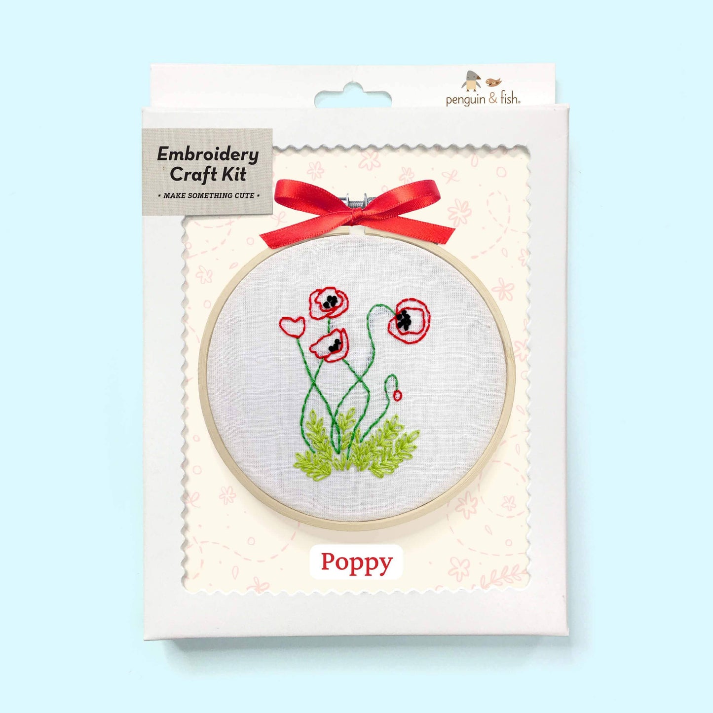 Poppy 4" embroidery kit