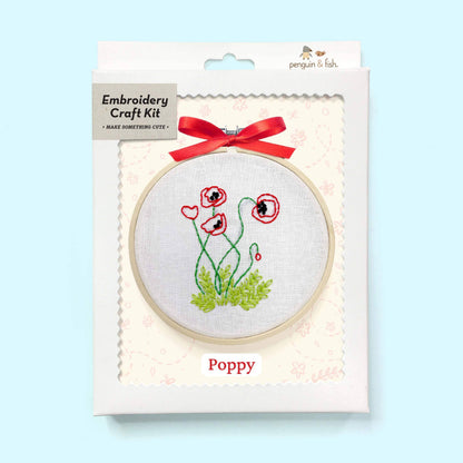 Poppy 4" embroidery kit