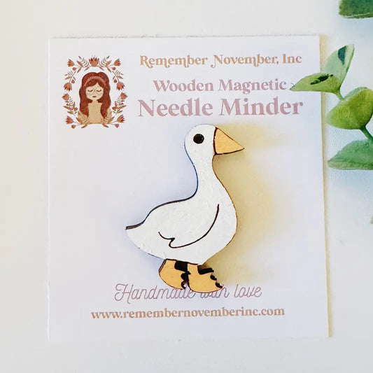 Goose Needle Minder, Wooden Magnetic Needle Minder