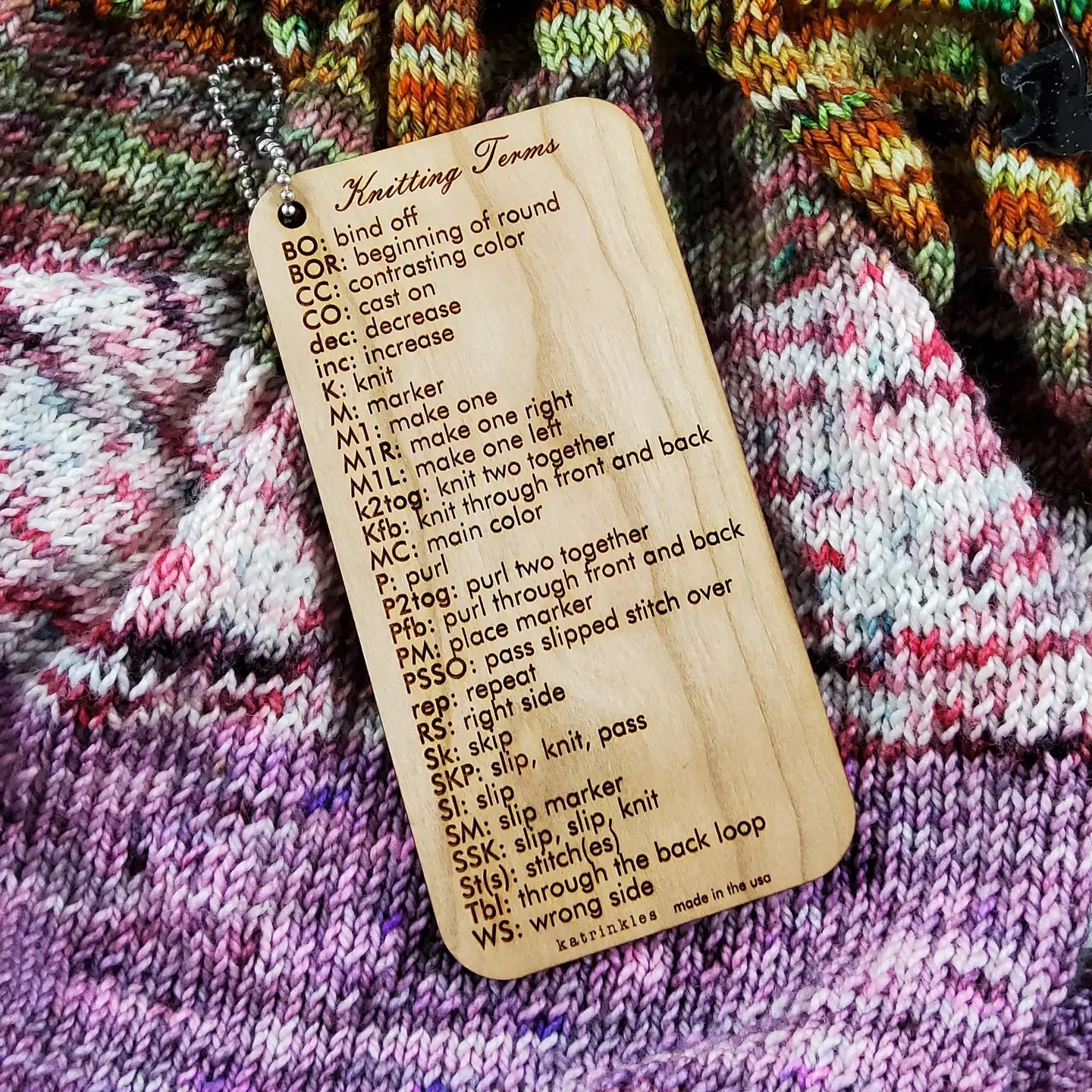 Knitting Terms Tool