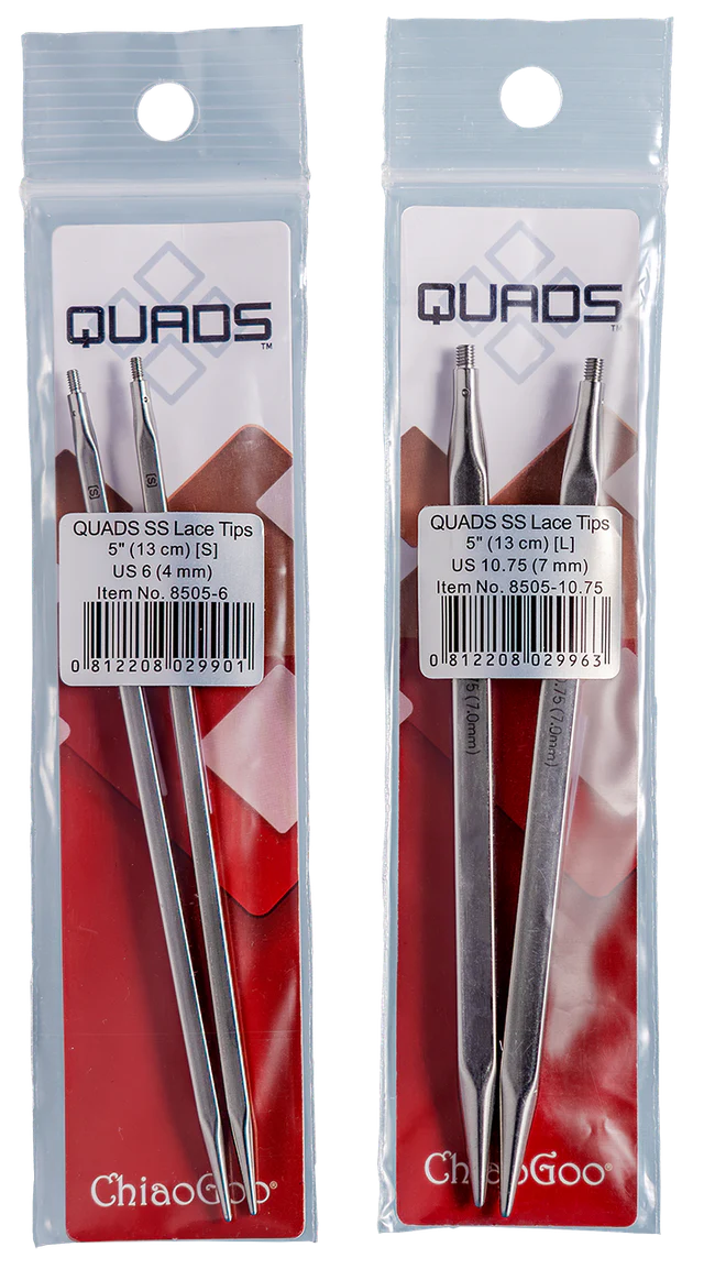 ChiaoGoo QUADS SS Lace Circular Tips 4"