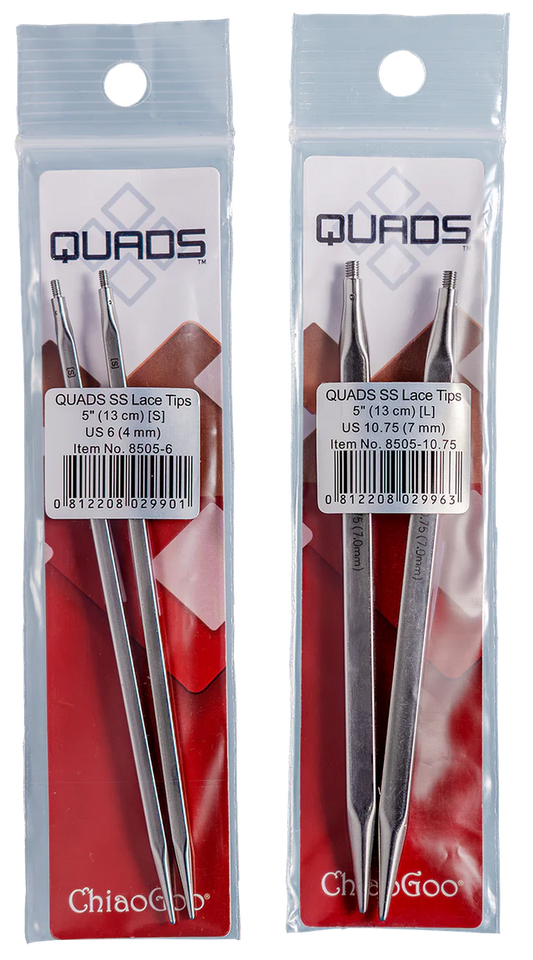 ChiaoGoo QUADS SS Lace Circular Tips 4"